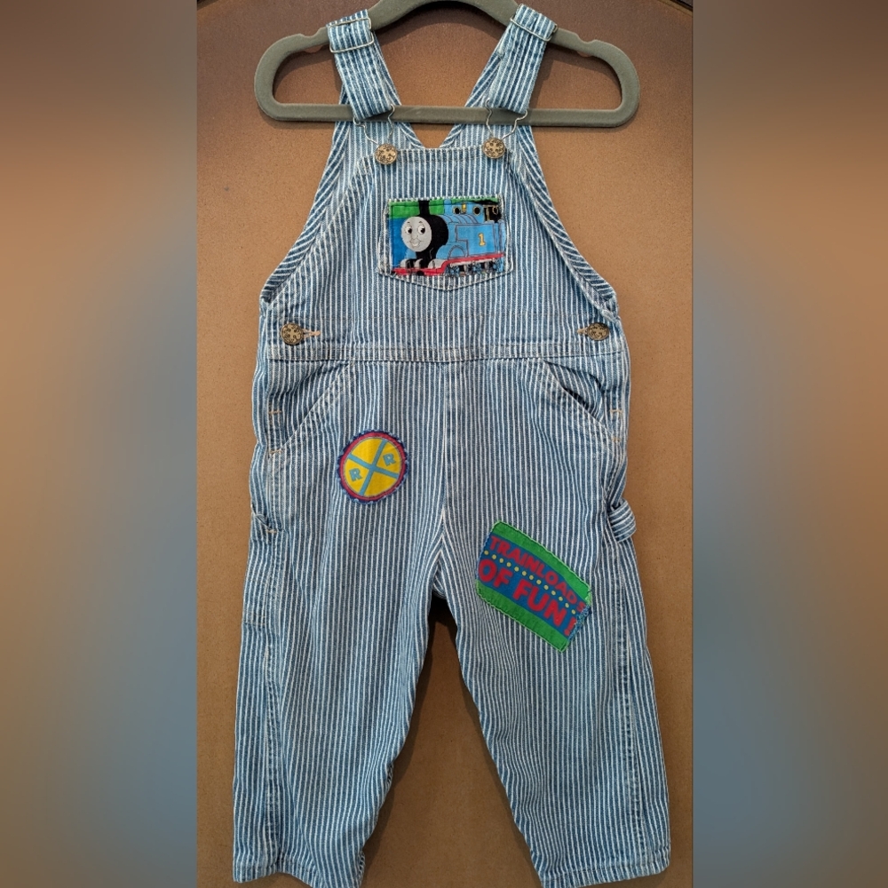 Striped Blue Kids Overalls